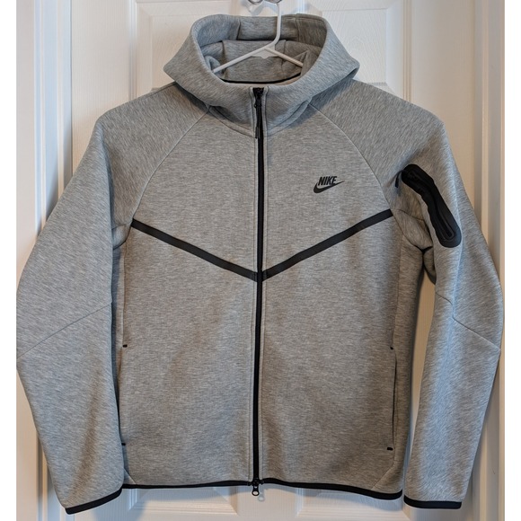 Nike Other - Nike Tech Fleece Full Zip Hoodie Mens L Heather Grey Black CU4489-063 VERY NICE